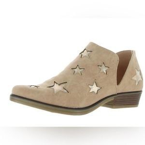 Seven7 Tan Ankle Boots with Star Cutouts